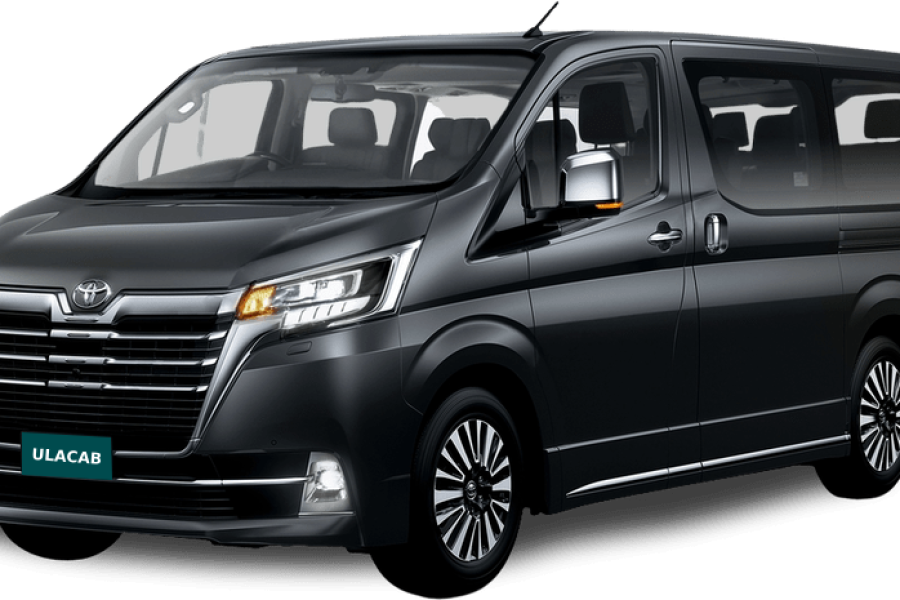 Black luxury van with sleek design and modern features