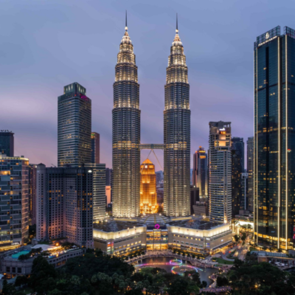 The Petronas Twin Towers in Kuala Lumpur, a stunning architectural marvel and iconic symbol of Malaysia.