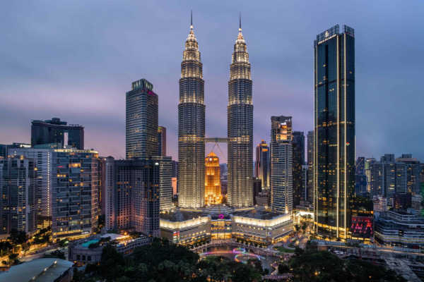 The Petronas Twin Towers in Kuala Lumpur, a stunning architectural marvel and iconic symbol of Malaysia.