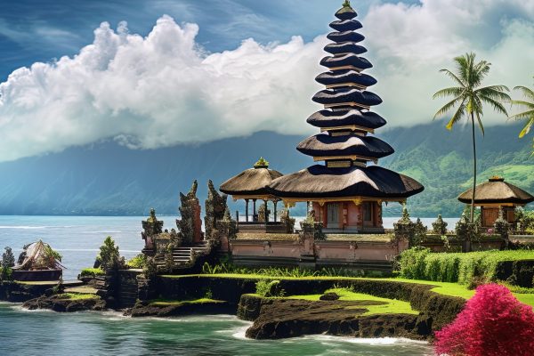 Beautiful temple in Bali, Indonesia, generated by AI