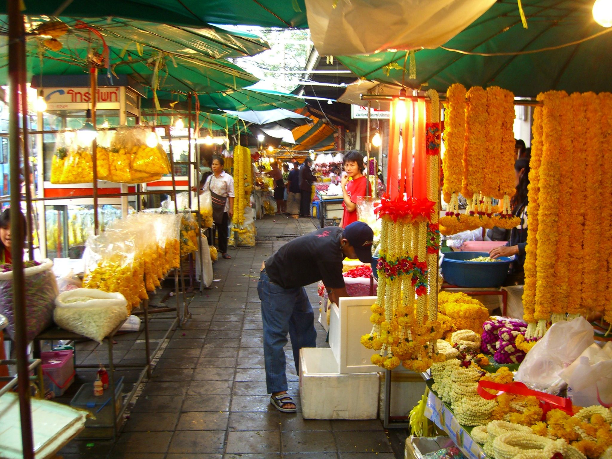 people at a market