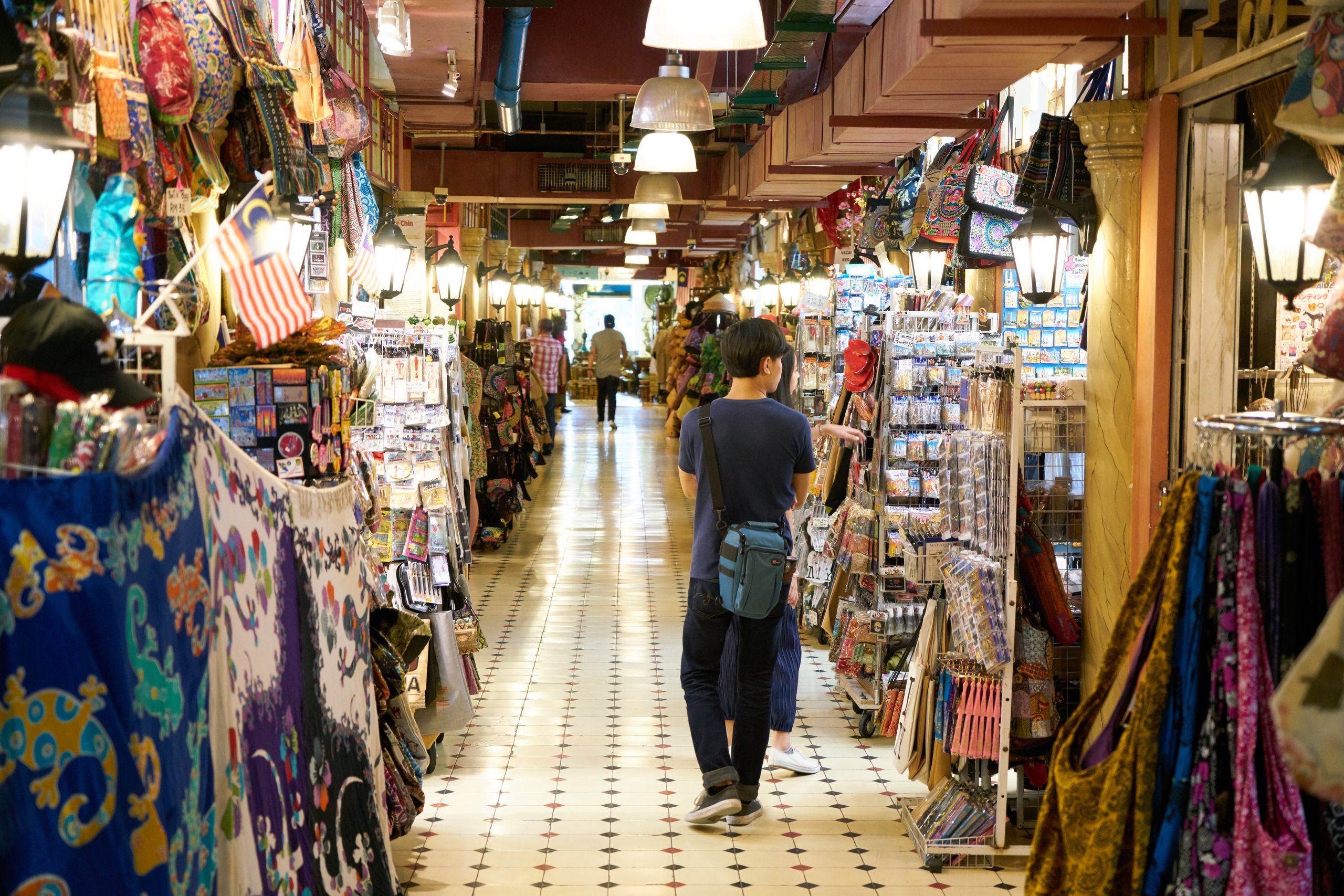 a person walking in a store