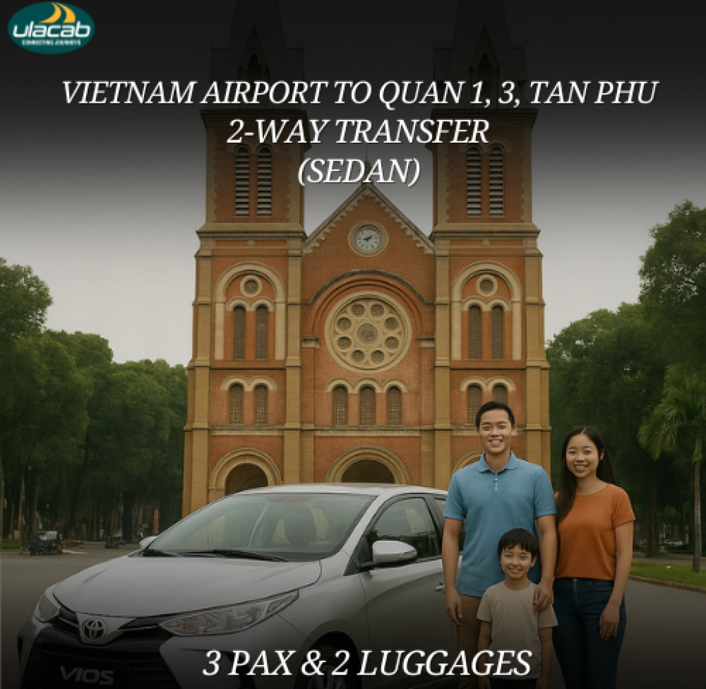 Quan 1, 3, Tan Phu 2 way transfer in sedan
