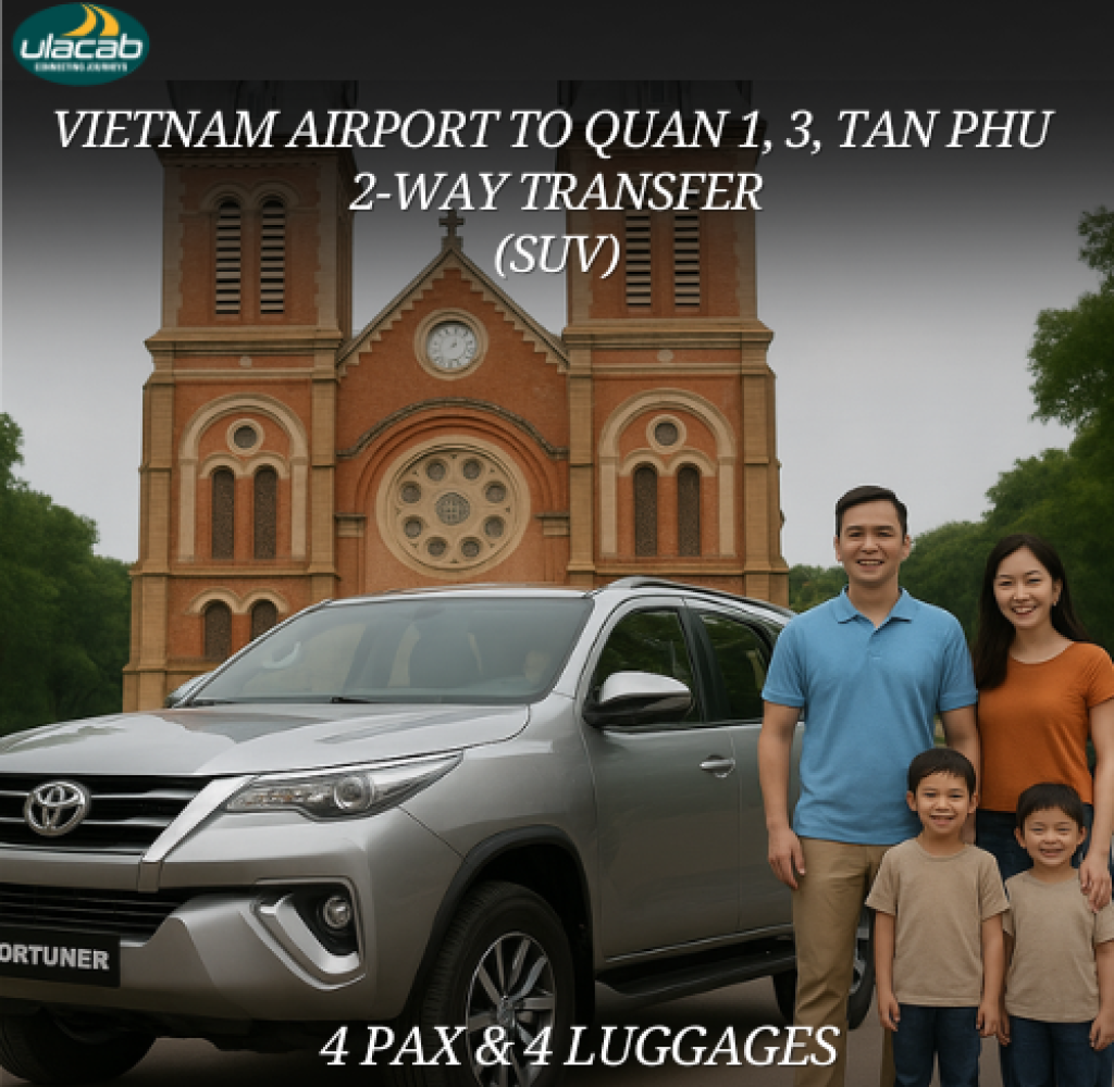 Quan 1, 3, Tan Phu 2 way transfer in suv