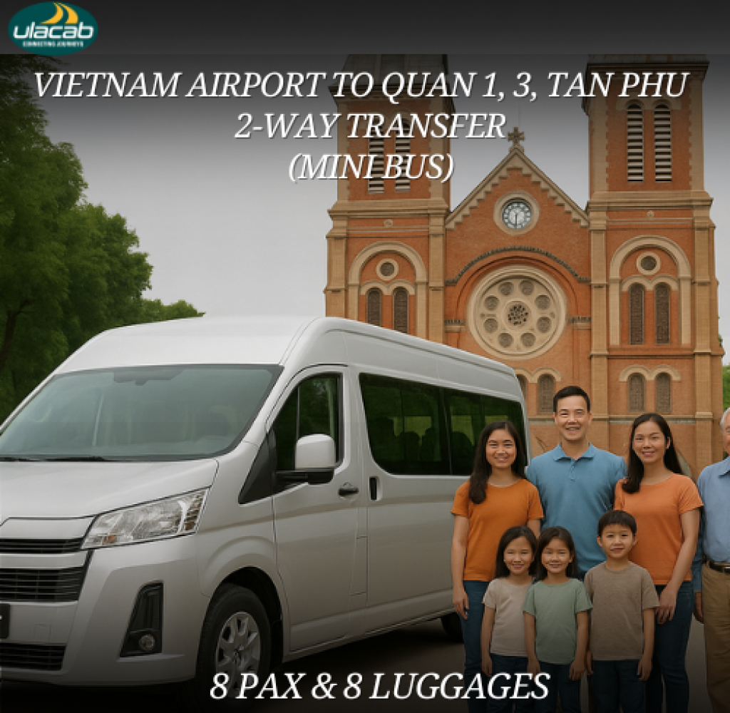 Quan 1, 3, Tan Phu 2 way transfer in mini bus