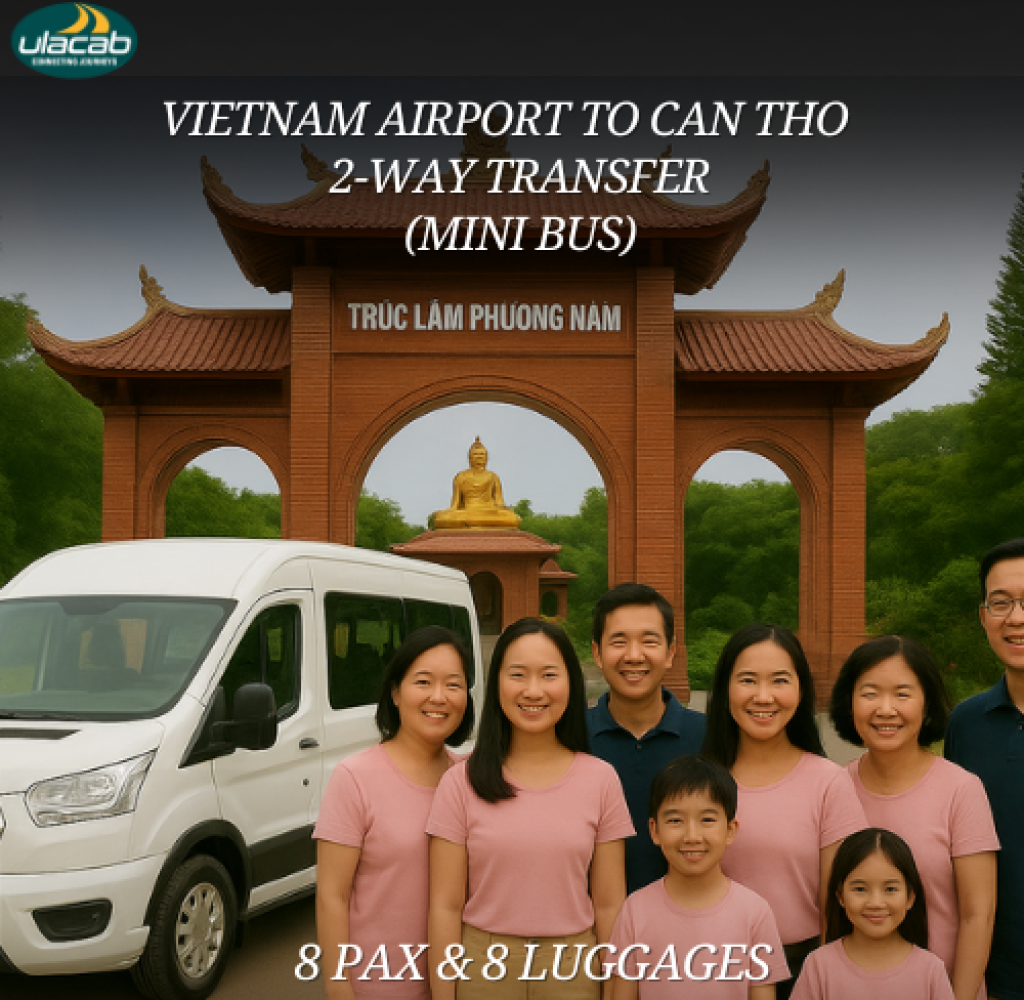 Can Tho 2 way airport transfer in mini bus