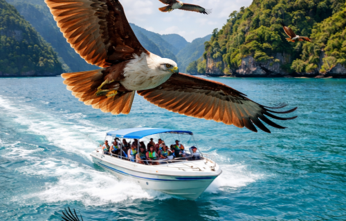 Eagle watching during Langkawi island hopping tour