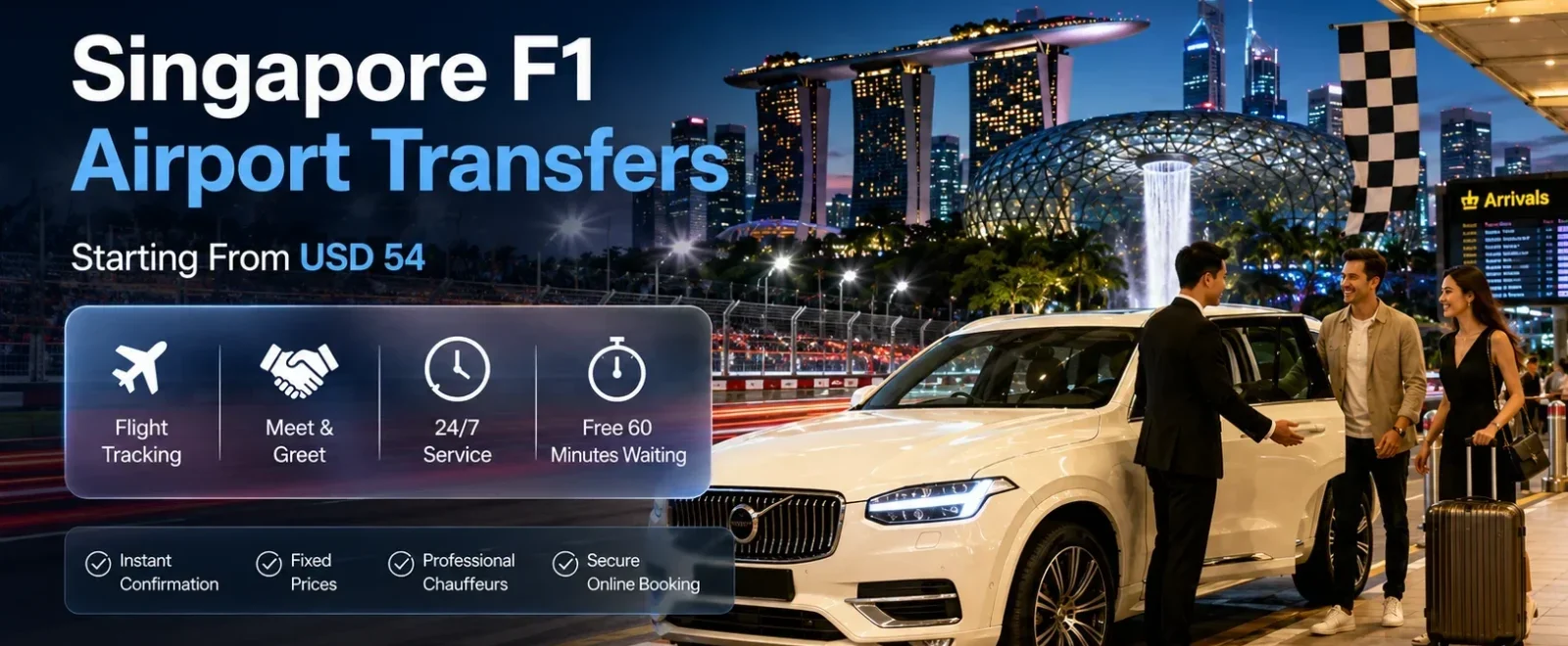 F1 Airport transfer landing page image