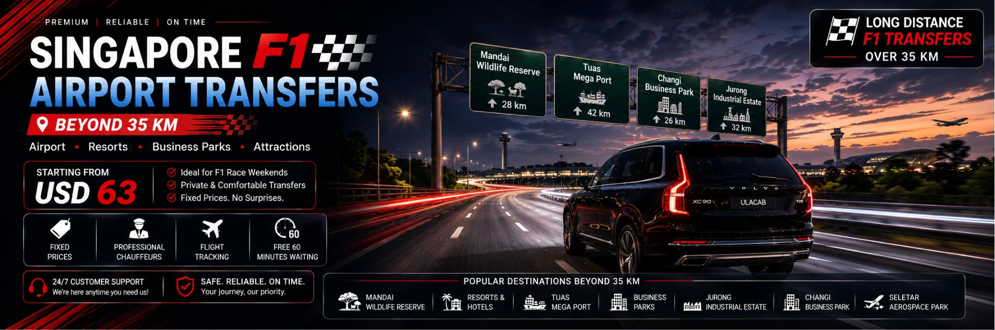 Hero image for landing page for sirport transfer to outside city area